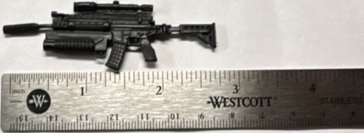 Black Plastic Assault Rifle Action Figure Accessory Military Adventure 3 in - Image 1