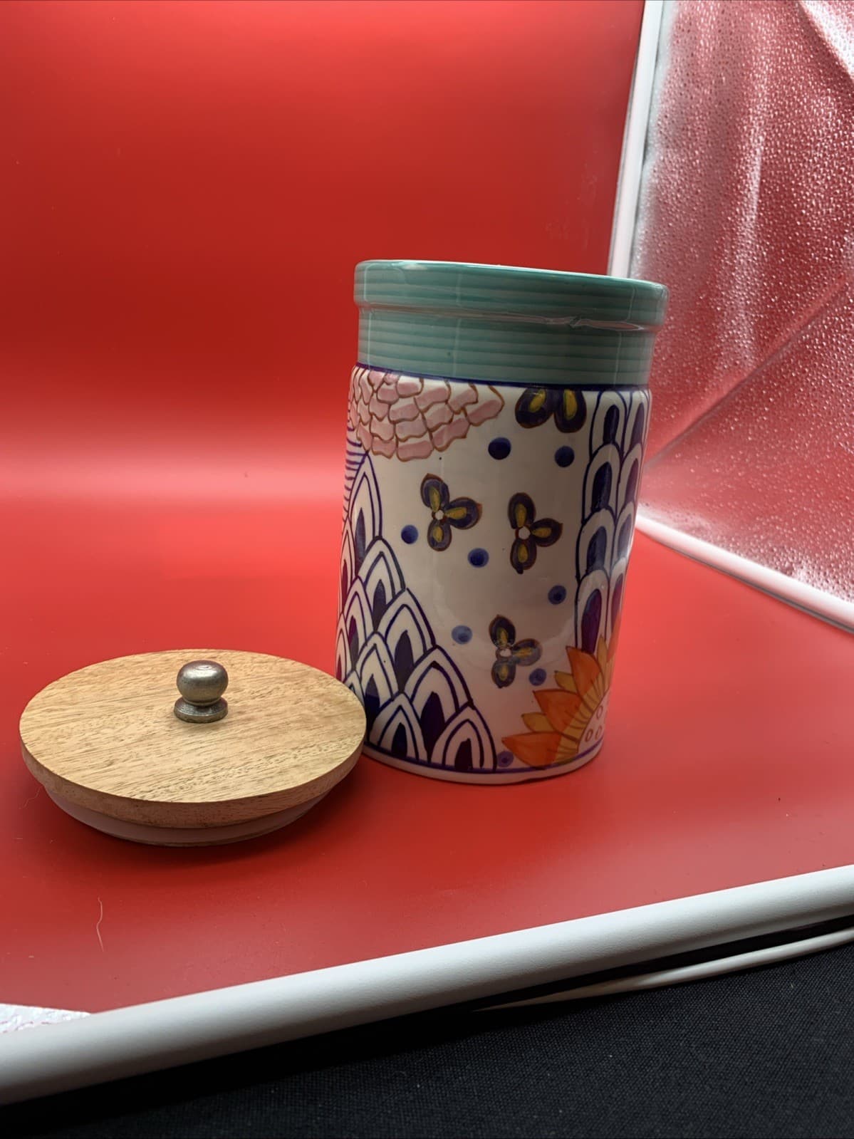 Hand painted Canister India - Thumbnail 8