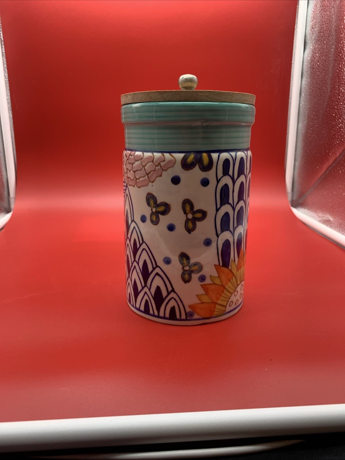 Hand painted Canister India - Thumbnail 2