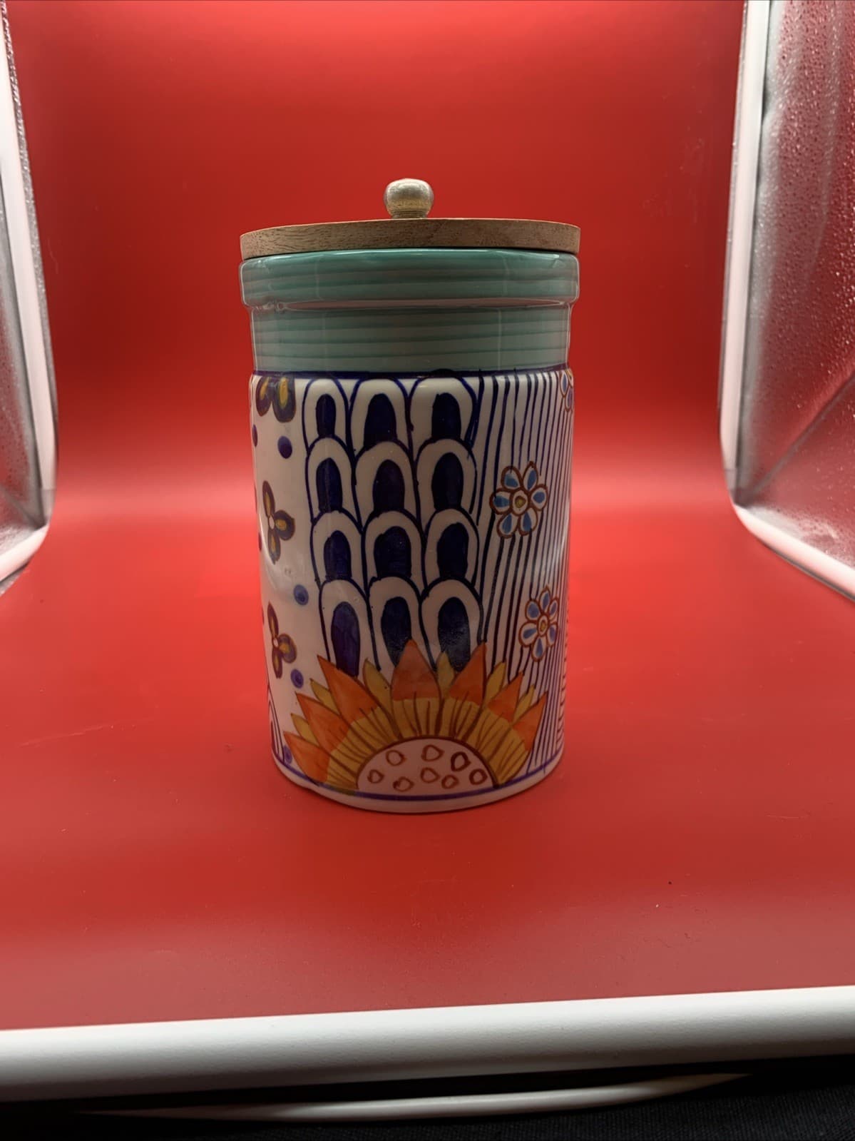 Hand painted Canister India - Image 1